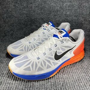 Nike LunarGlide 6 Men's Size 11 White Sunburst  Orange Running Shoes 654433-101